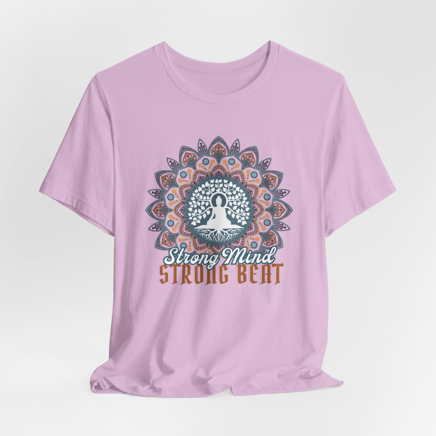 Buddha Meditation T-Shirt, Strong Mind Strong Beat (Light)