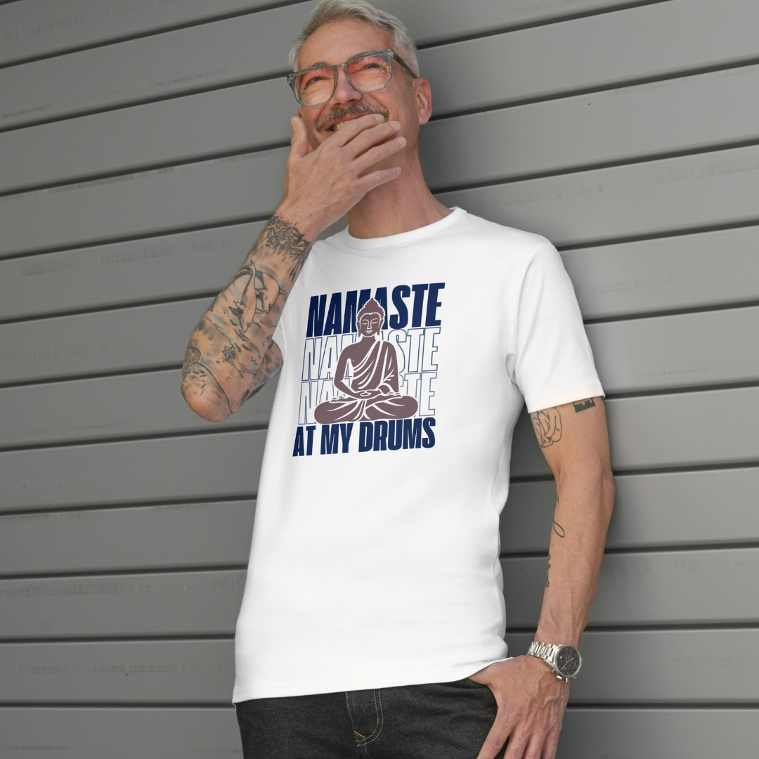 Namaste At My Drums Darker Unisex Jersey Short Sleeve Tee