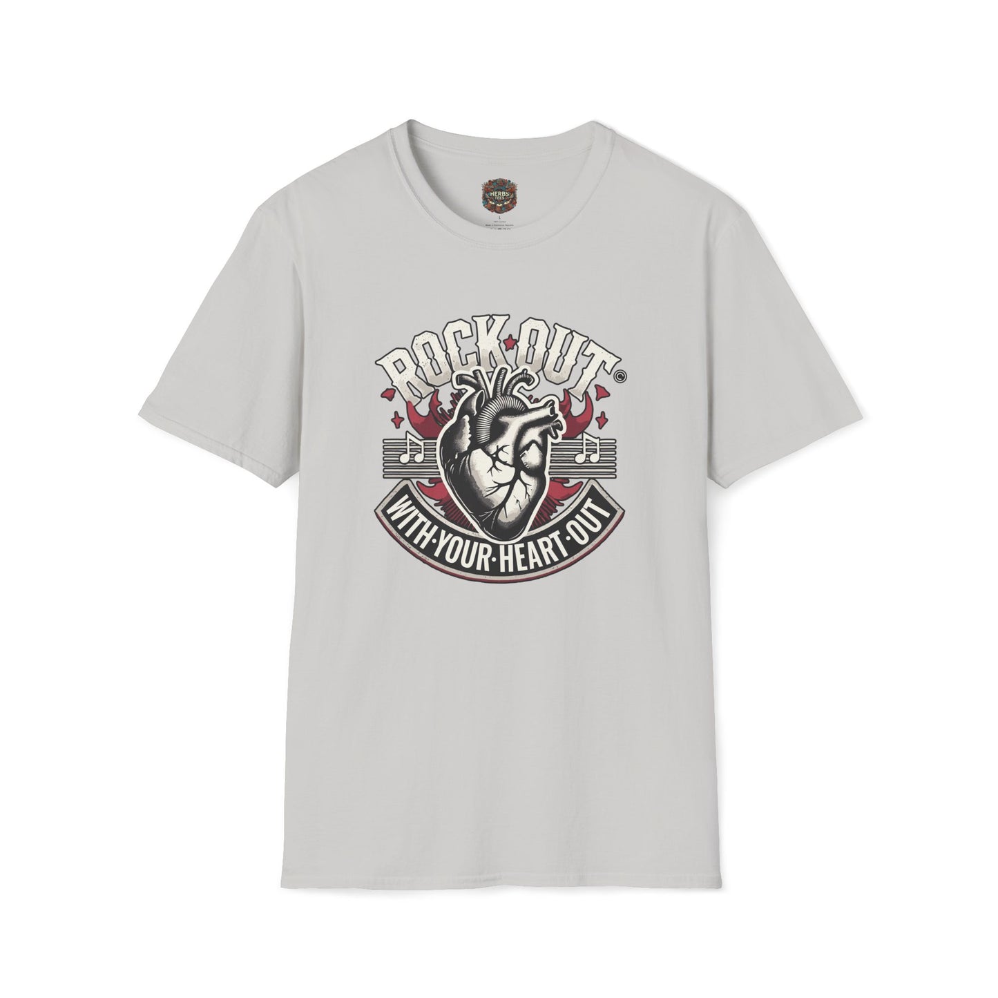 ROCK OUT WITH YOUR HEART OUT Unisex Softstyle  Drummers T-Shirt