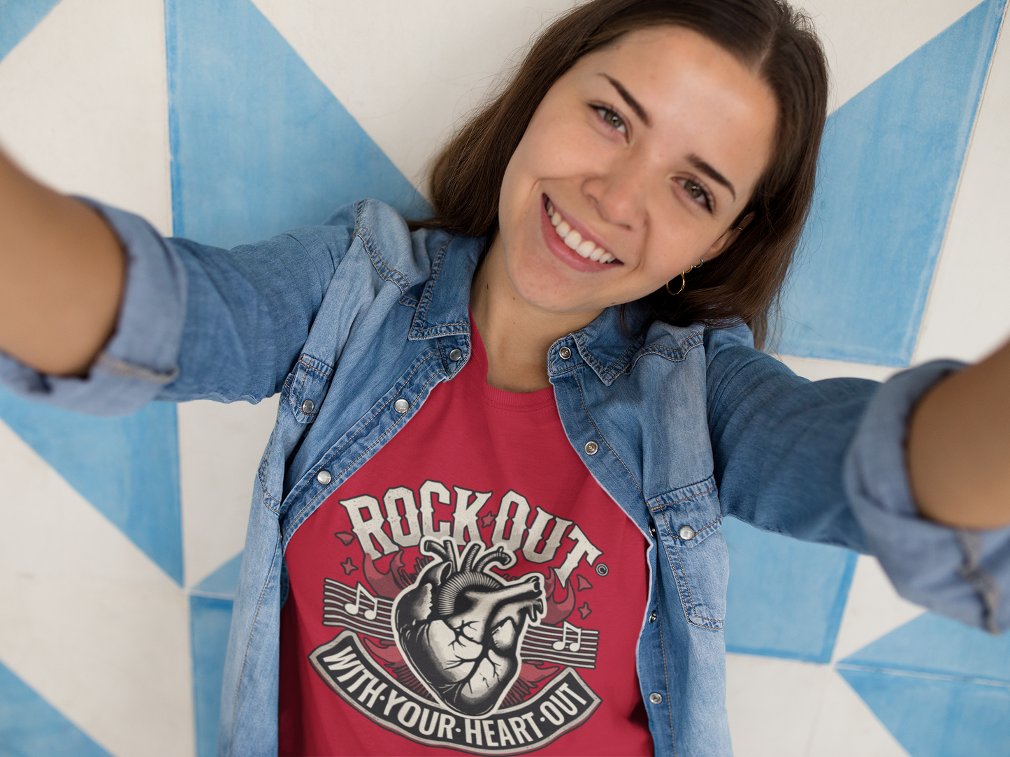 ROCK OUT WITH YOUR HEART OUT Unisex Softstyle  Drummers T-Shirt