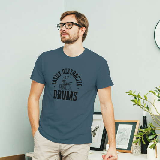 Distracted By Drums Unisex Jersey Short Sleeve Tee