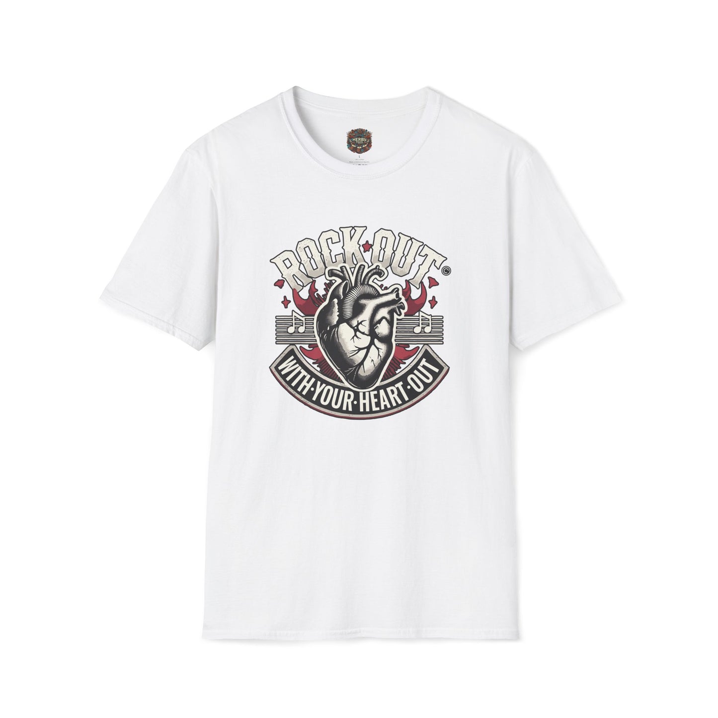 ROCK OUT WITH YOUR HEART OUT Unisex Softstyle  Drummers T-Shirt