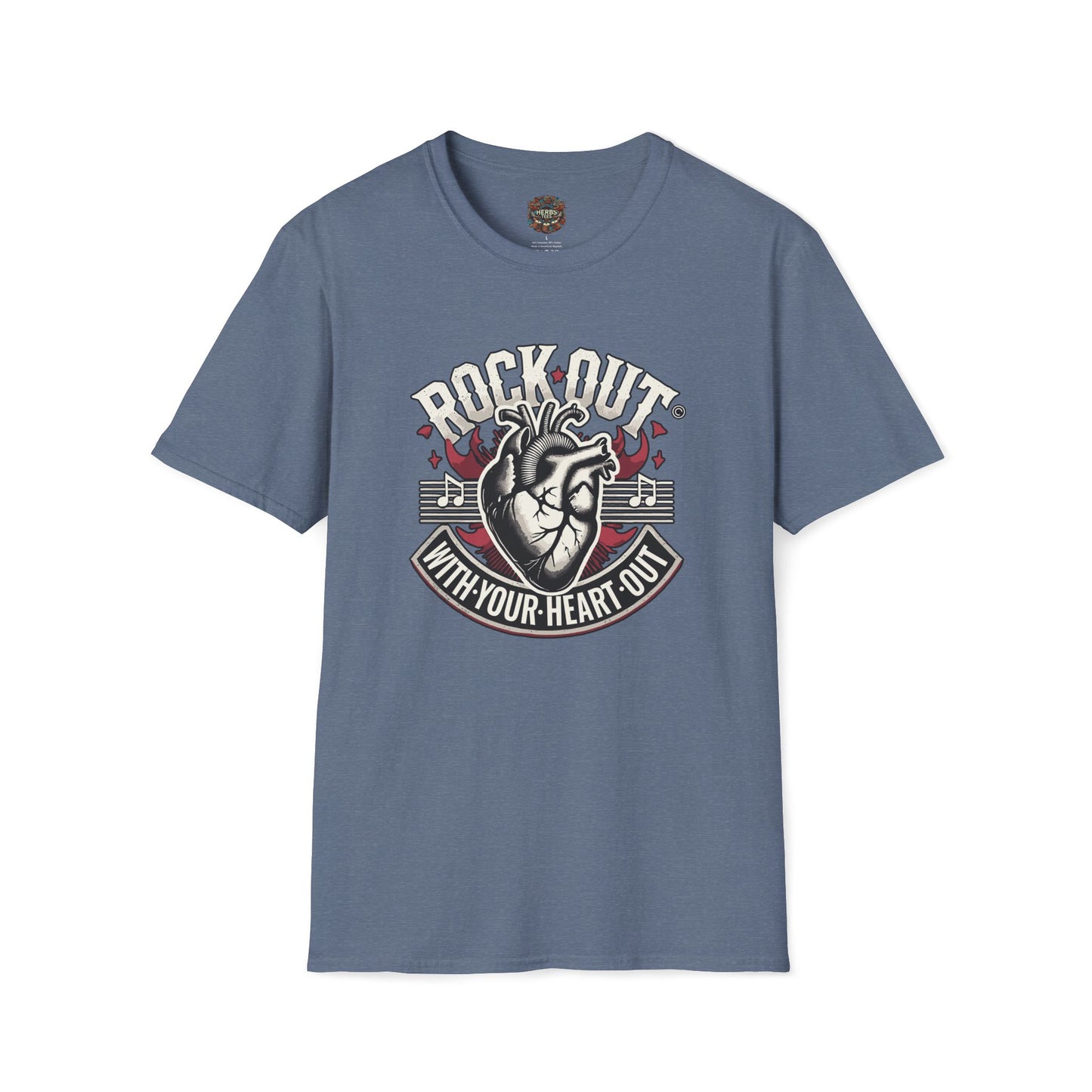 ROCK OUT WITH YOUR HEART OUT Unisex Softstyle  Drummers T-Shirt